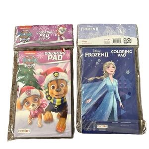 Disney Frozen II Coloring Pad Set of 6 Paw Patrol Skye NEW Christmas Goodie Bag